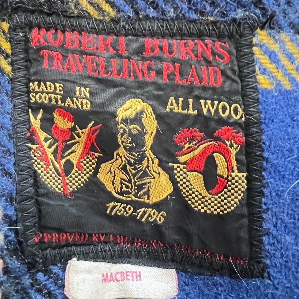 VNTG Wool Blanket Robert Burns Travelling Plaid All Wool Made/ Scotland 57x65
